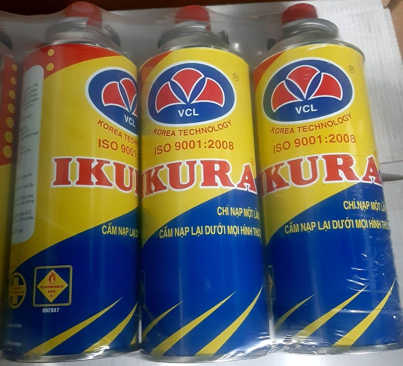 Bình gas mini Ikura nhập khẩu dùng cho bếp gas mini