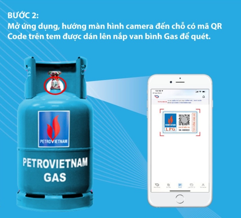 Cách kiểm tra bình gas PetroVietnam 12kg xanh PL chính hãng B2
