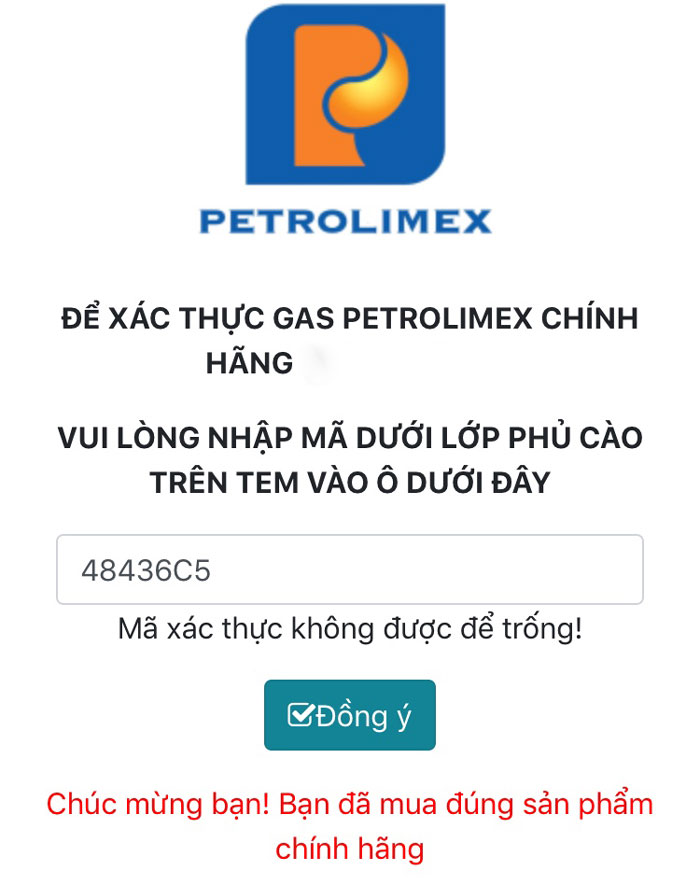 Cach kiem tra binh gas Petrolimex chinh hang tem chong hang gia 3