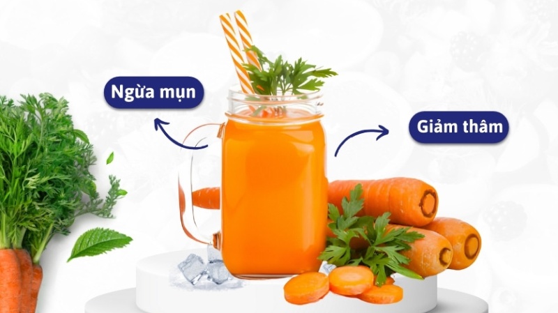 nước ép tốt cho da mụn từ cà rốt