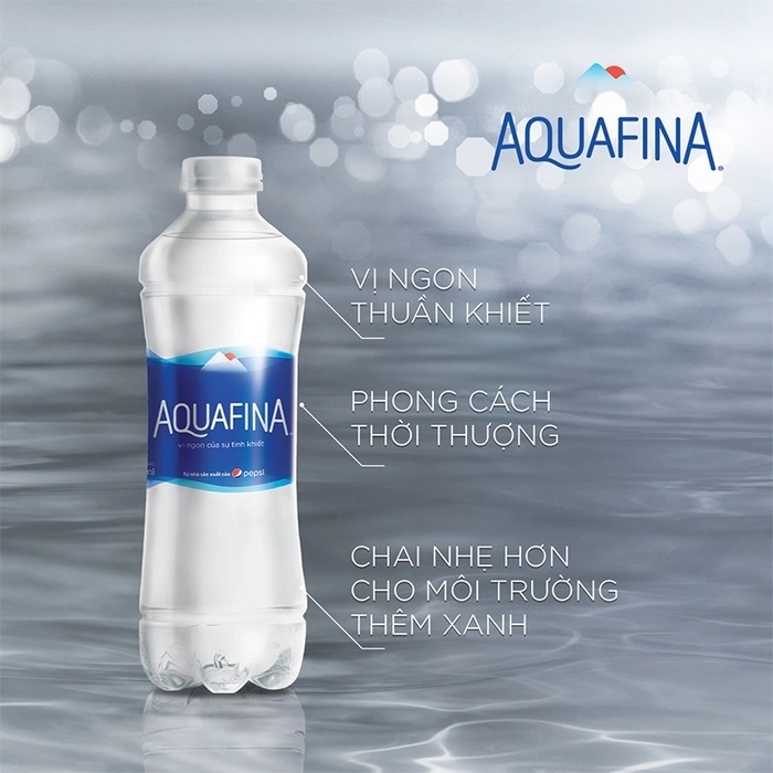 Aquafina là sản phẩm nước tinh khiết nổi tiếng của PepsiCo